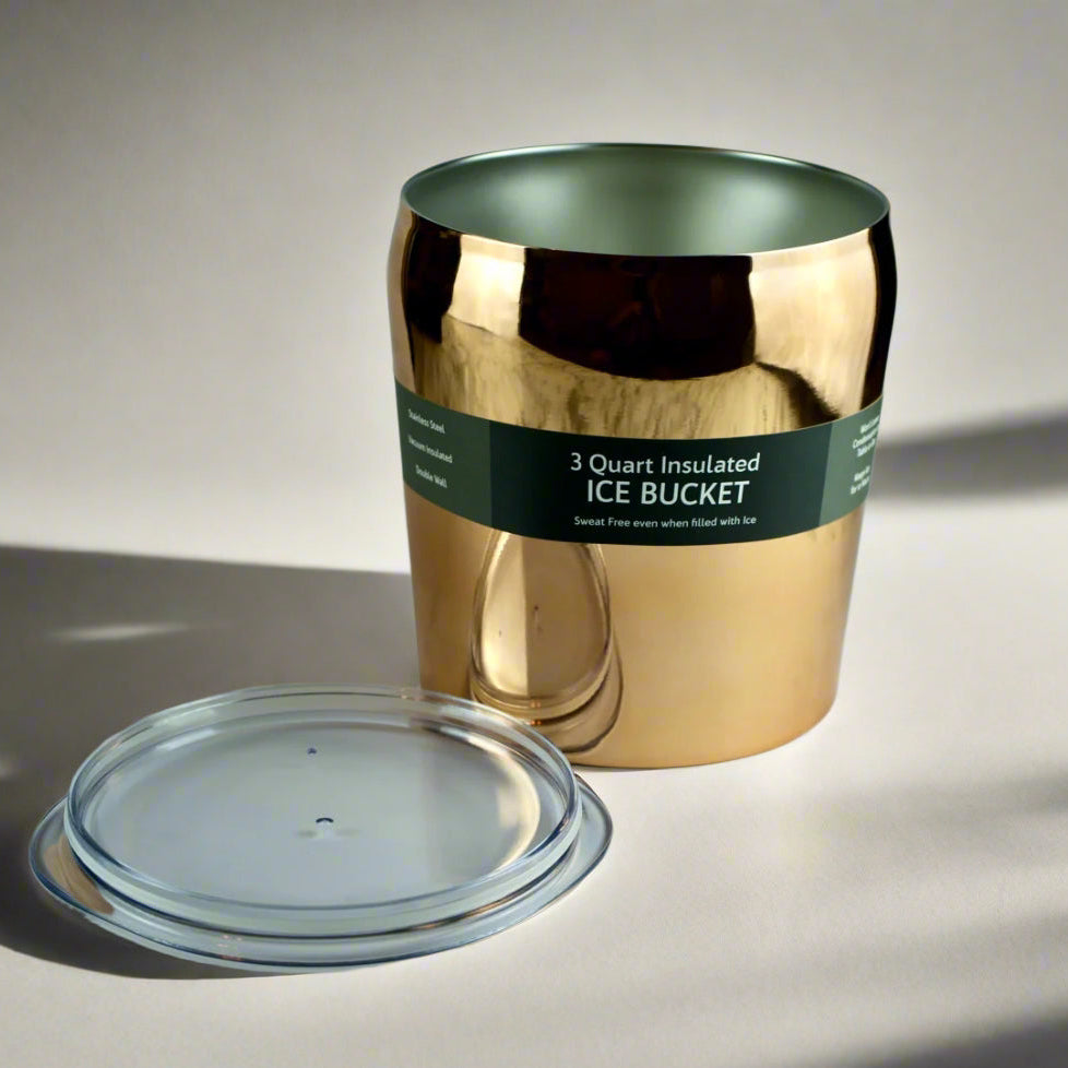 3-Quart Insulated Stainlses Steel Ice Bucket, Copper