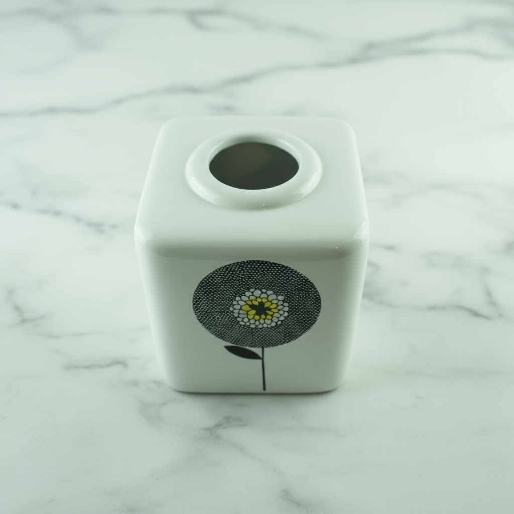 Home Ceramic Tissue Box Cover - White