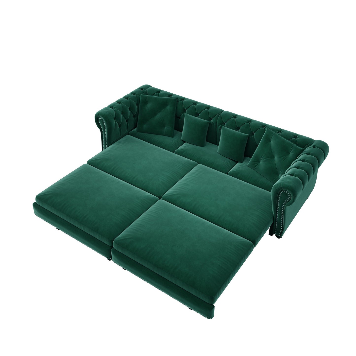3 In 1 Pull Out Sofa Bed With Movable Ottoman