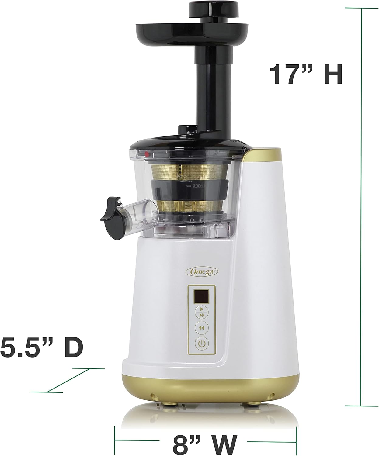 Omega Cold Press 365 Compact Masticating Vertical Juicer, in White