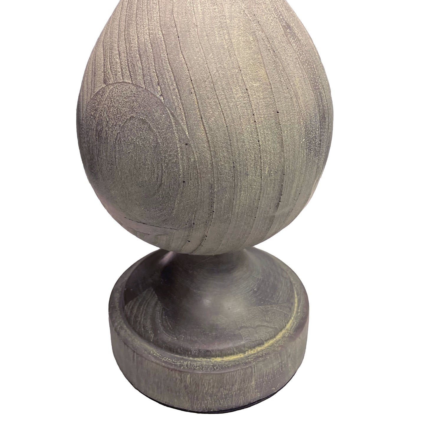 Cipolla Polyresin Table Lamp Set of 2 in Acid Dusty Wood and Linen Shade