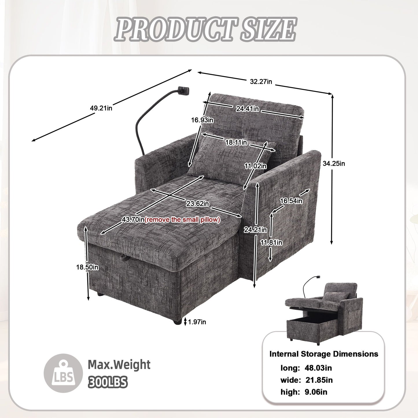 Multifunctional Recliner Sofa With Storage And Phone Bracket