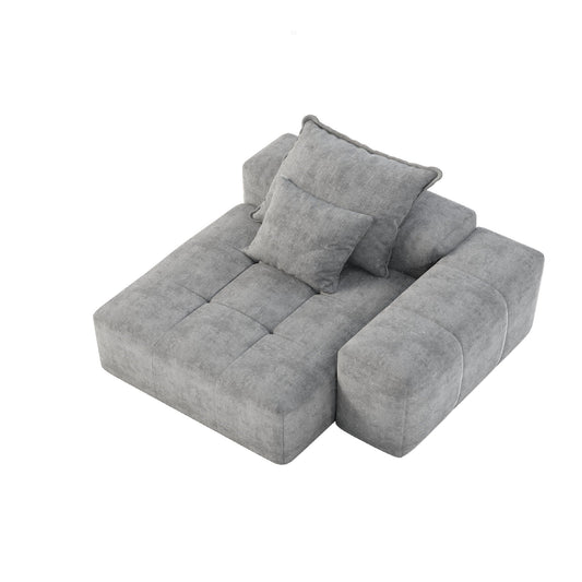 Modern Oversized Modular Sectional Sofa, Sparkling Fabric Soft Cushion Sofa With 2 Pillows