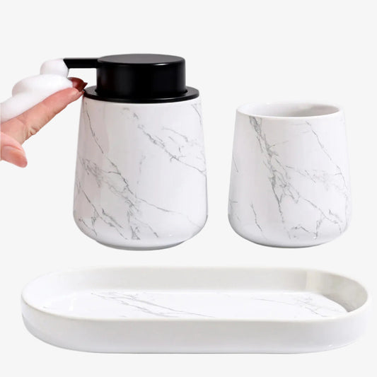 BosilunLife Marble Foaming Bathroom Set Recycled Eco-Clay