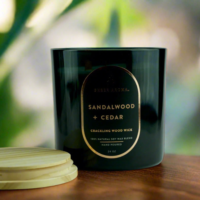 Sandalwood + Cedar Soy Candle – 24 oz
