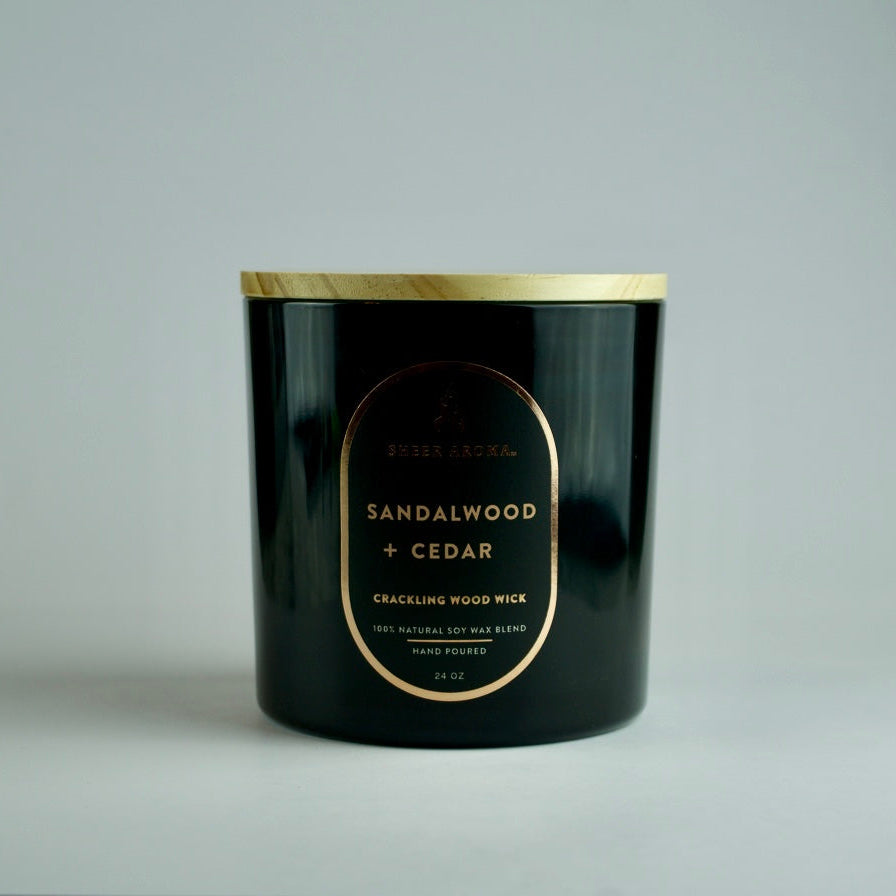 Sandalwood + Cedar Soy Candle – 24 oz