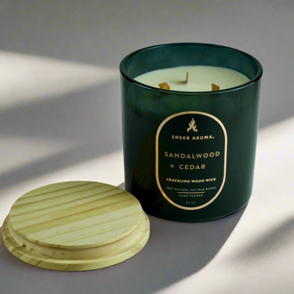 Sandalwood + Cedar Soy Candle – 24 oz
