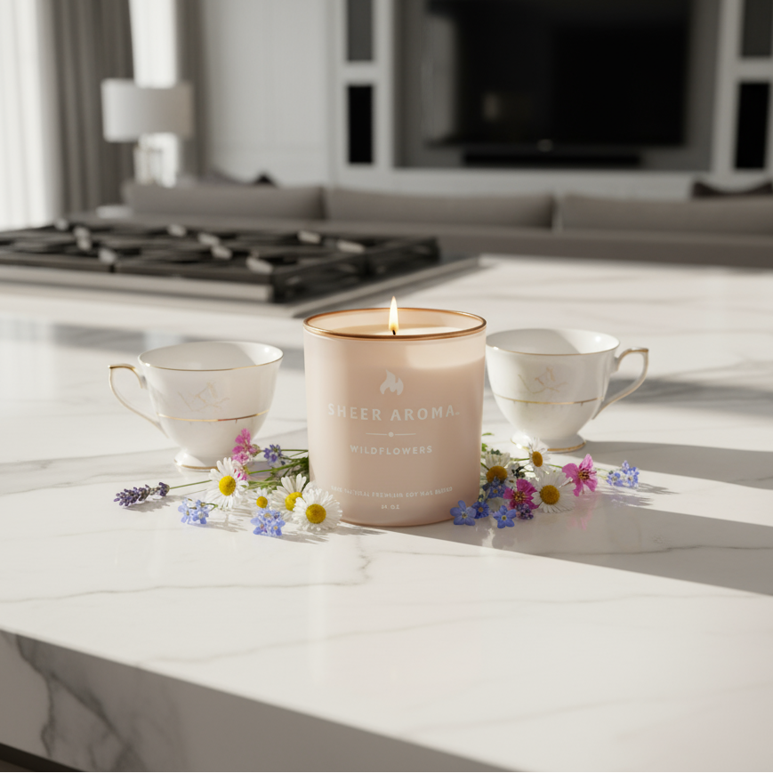 Sheer Aroma + Wildflower Soy Candle – 24 oz