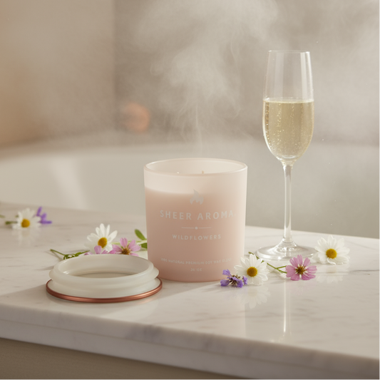 Sheer Aroma + Wildflower Soy Candle – 24 oz