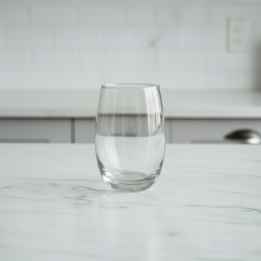 Mikonos Stemless Wine, Clear, 15.5 oz Set of 6