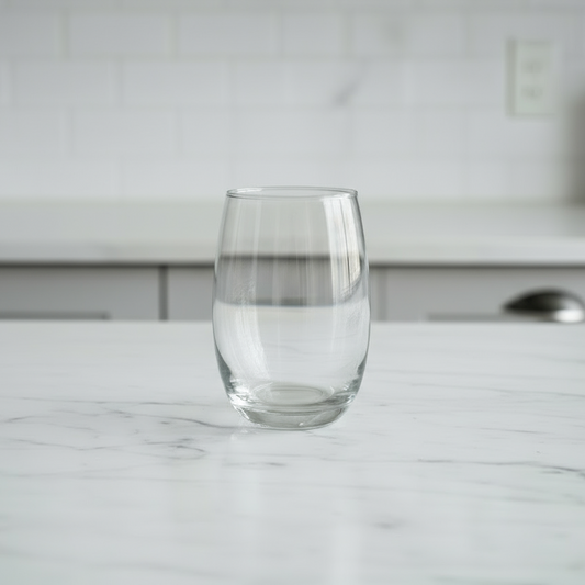 Mikonos Stemless Wine, Clear, 15.5 oz Set of 6