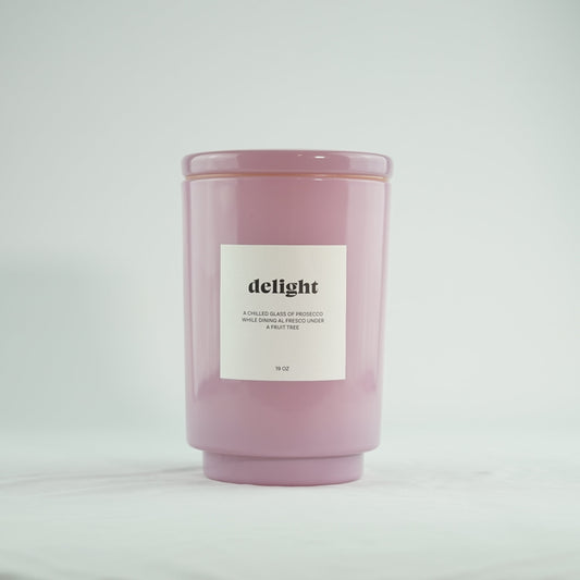 DELIGHT - Blushing Pink Prosecco Jar Candle 19 Oz
