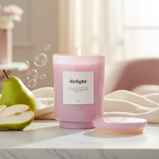 DELIGHT - Blushing Pink Prosecco Jar Candle 19 Oz