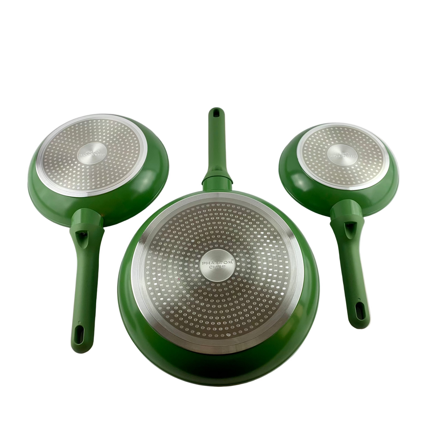 Phantom Chef Ceramic Gold Frypan Set - Green
