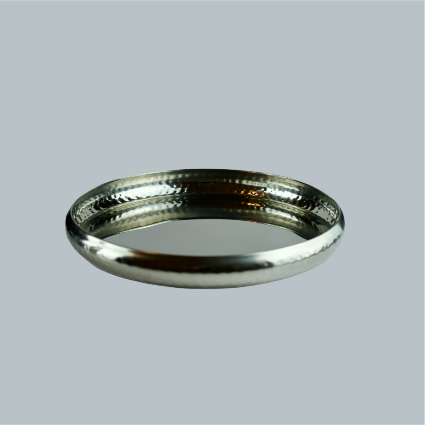 Elegant Hammered  13" Stainless Steel Serving Tray