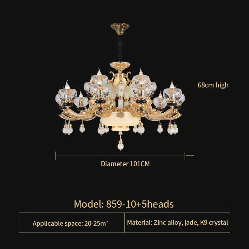 DecorBites™ Luxe Crystal Chandelier for Bedroom, Living Room, and Dining Room