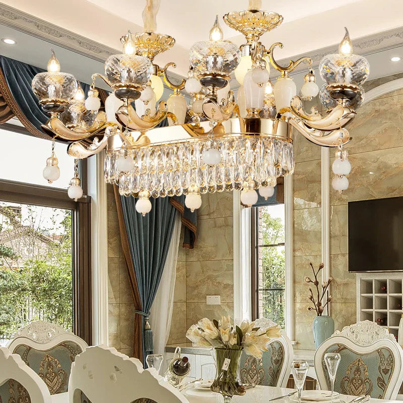 DecorBites™ Luxe Crystal Chandelier for Bedroom, Living Room, and Dining Room