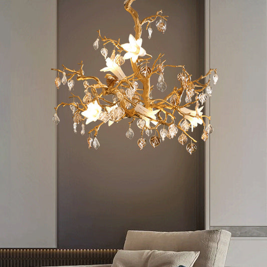 Copper Branch Chandelier Creative Crystal Chandelier
