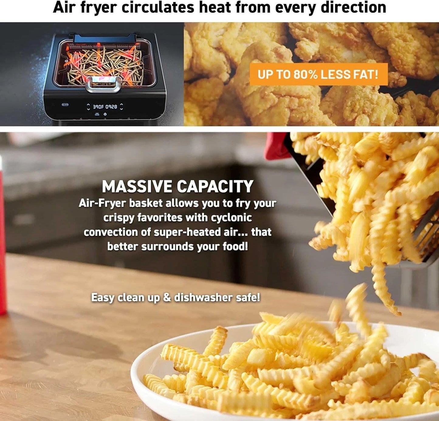 Gourmia FoodStation 5-in-1 Smokeless Grill & Air Fryer - 6QT
